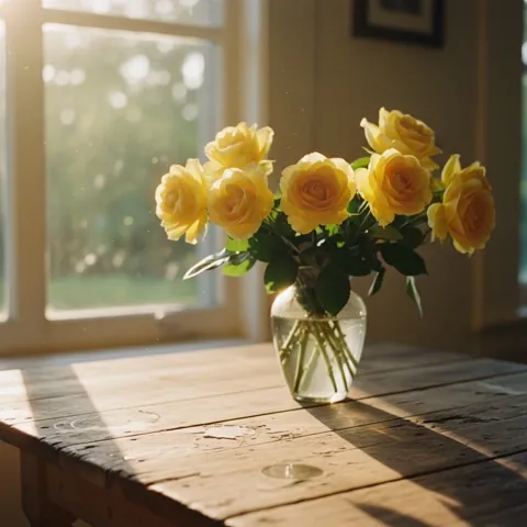Restored yellow roses