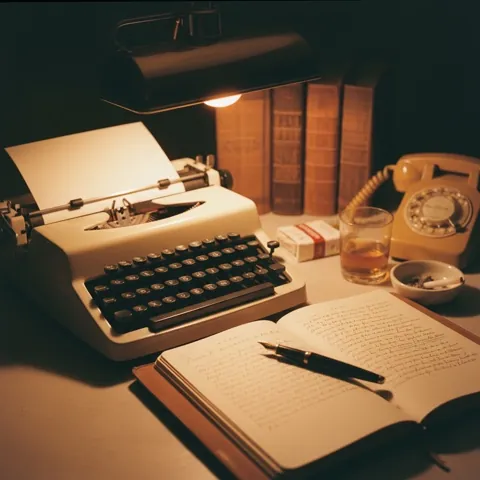 Restored typewriter on a desk